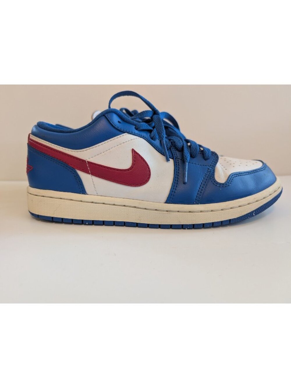 Air Jordan 1 Low Top Sneakers Size 8 Sport Blue/Gym Red Basketball Streetwear